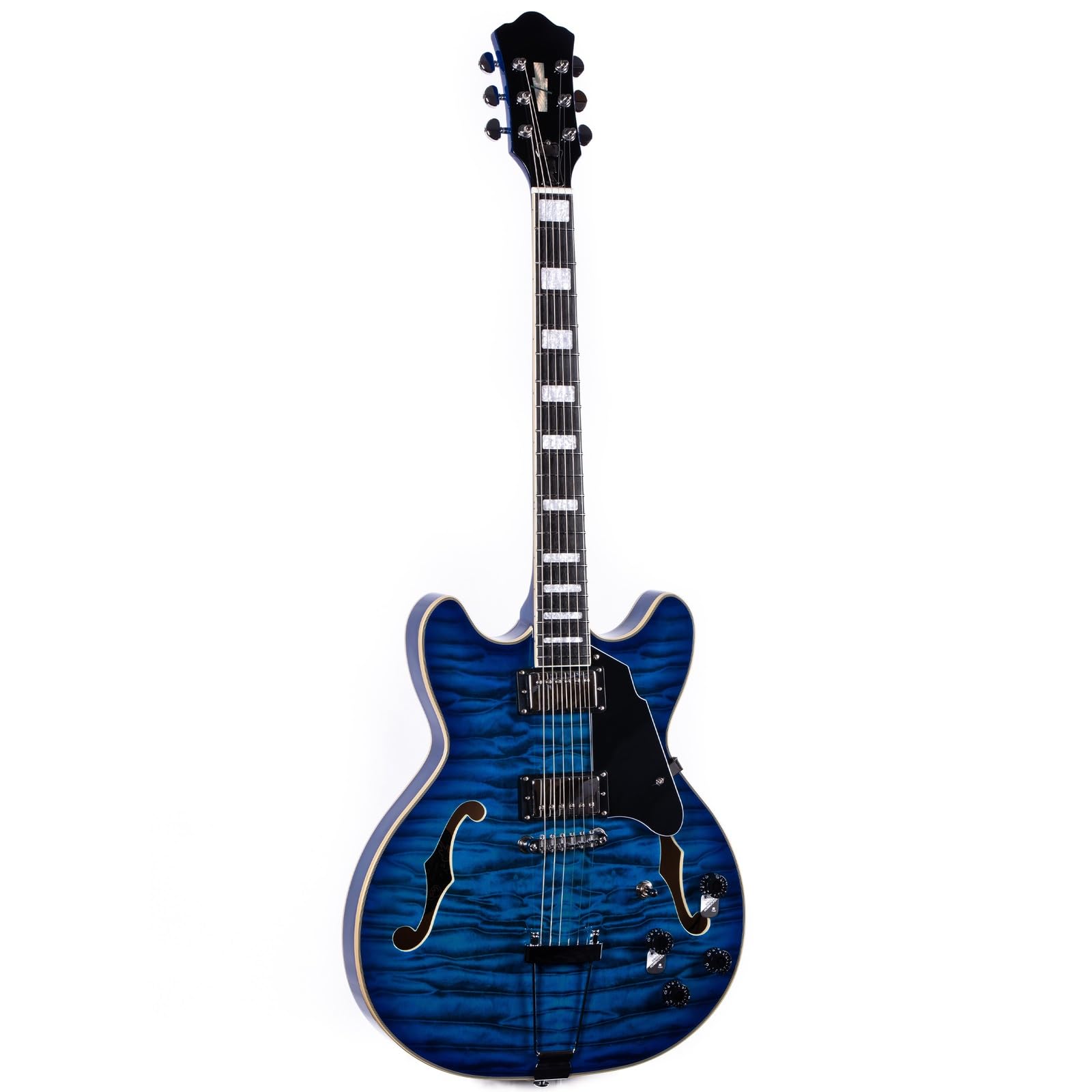Gitara Elektryczna Instrumenty Muzyczne Profesjonalna Praworęczna 6 Strunowa Gitara Elektryczna Typu Semi Hollow Body Cienka Łukowata Górna Trwała(Type 2)