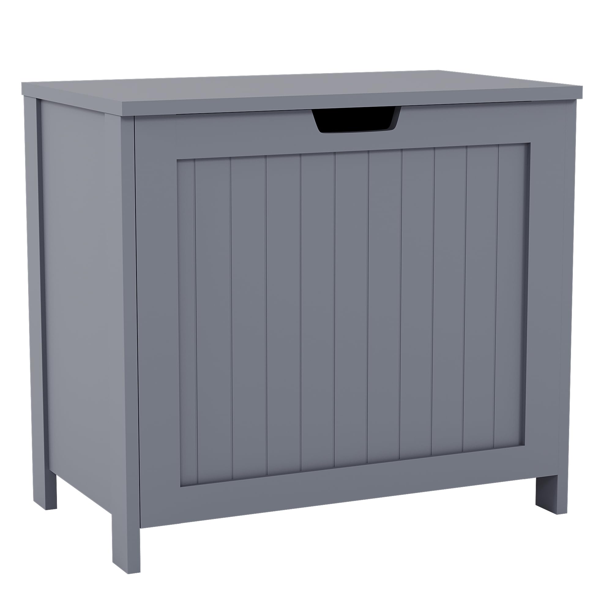 Bath Vida Grey Large Laundry Hamper, Fsc 100%, H 56 X W 60 X D 35 Cm