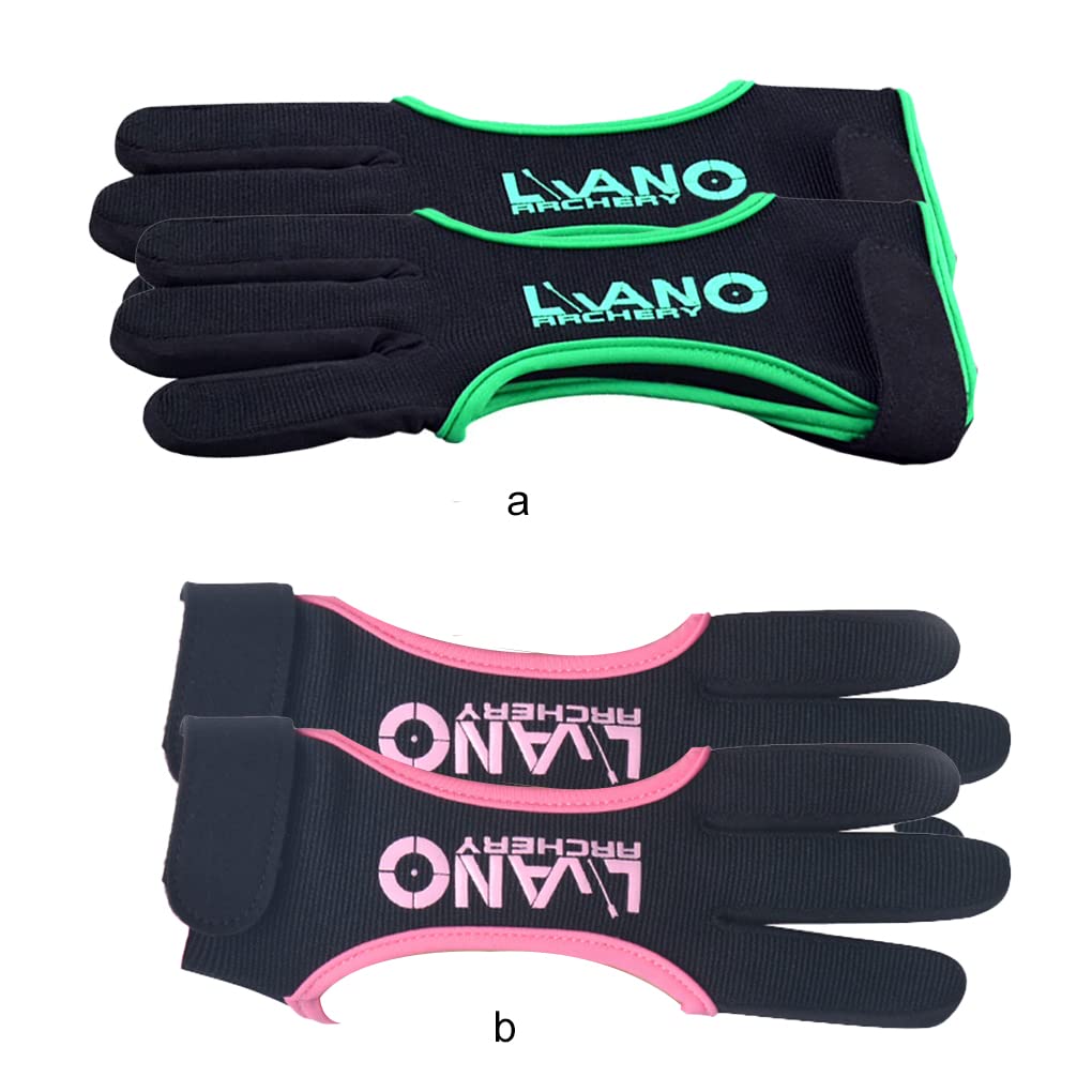Tiro con l'arco Finger Guard Guanto portatile a tre dita Comodo tiro con l'arco Feild Guanti da tiro leggeri per giovani adulti principianti rosa S