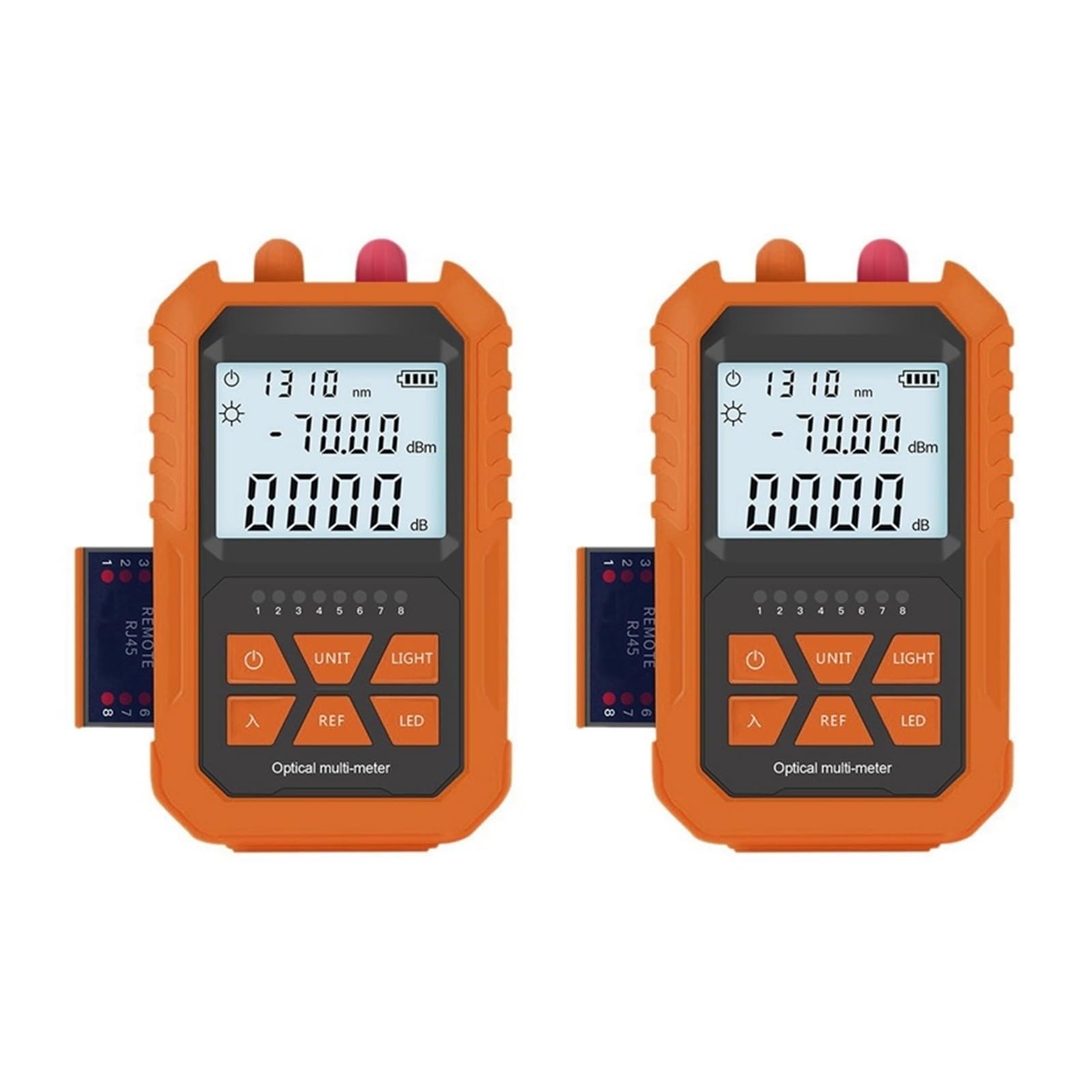 Testeur de Fibre Optique Compteur De Puissance Optique 2x4 en 1, Localisateur Visuel Défauts, Stylo Lumineux 5Km, Éclairage LED, Réseau OPM, Outils Test Câbles À Fibres Optiques