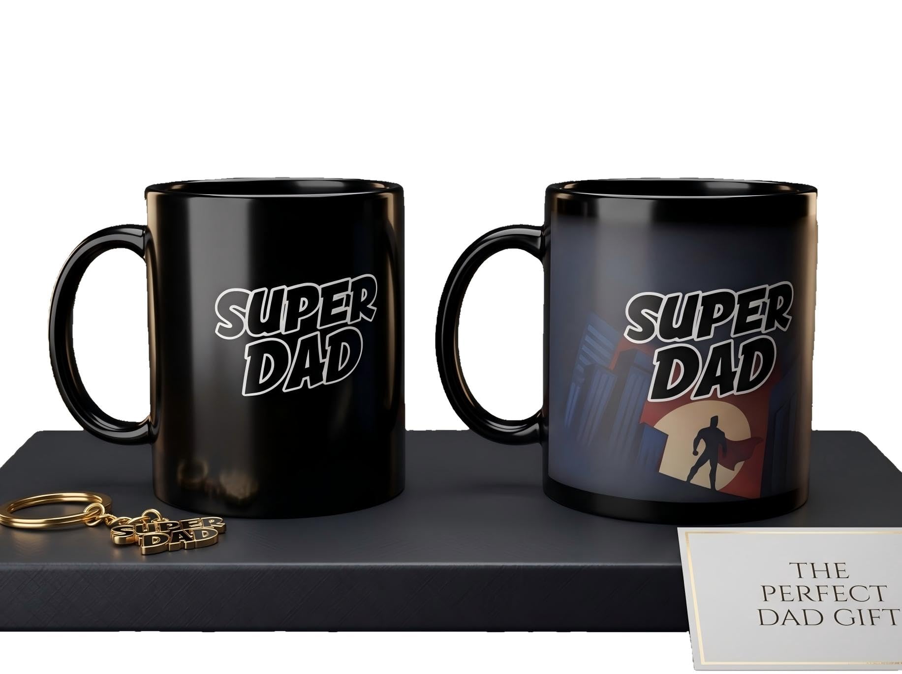 Yapartifa Super Dad Gift Heat Change Mug - Magic Mug Heat Changing Ceramic Coffee Cup - Funny Gift for Dad Stepdad Father's Day - Birthday Present Christmas Novelty Gifts — image 1