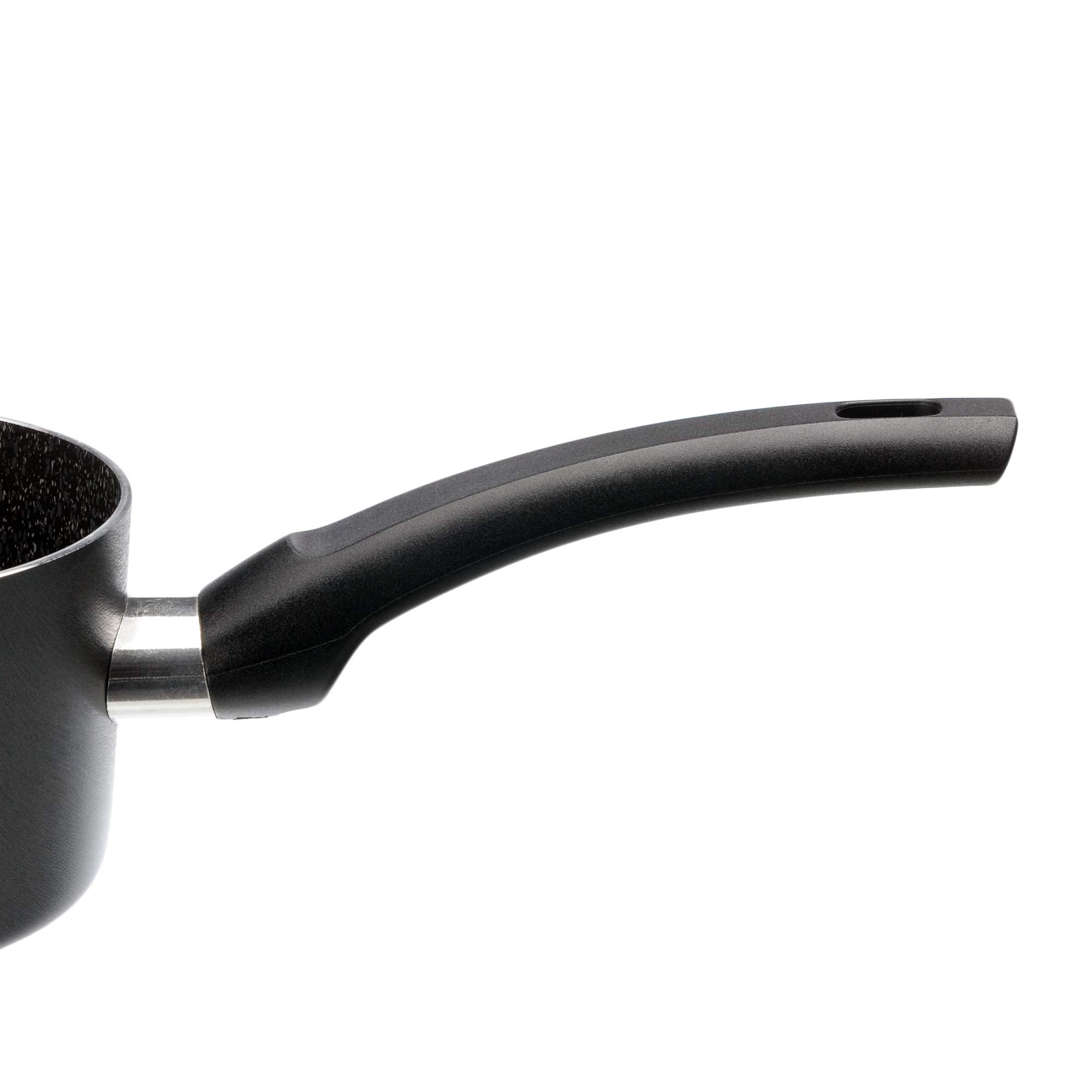 Alluflon Tradizione Italia Cazo con Boquilla, aluminio, negro, 14 cm