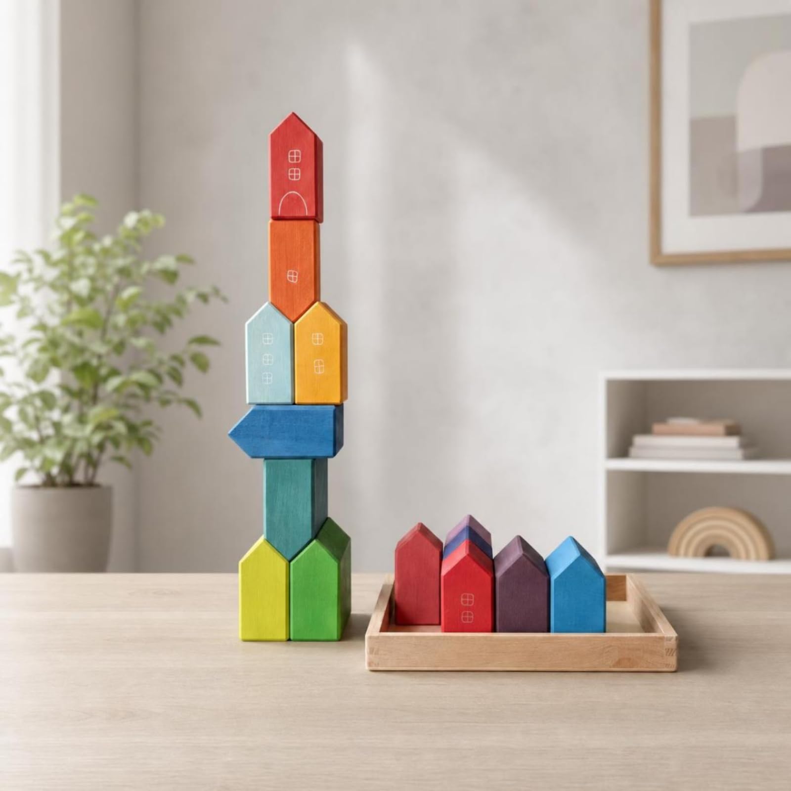 Juego Construcción con Banja Clásico Bloques Construcción Casas Seguro Pequeña Casa para, Guarría