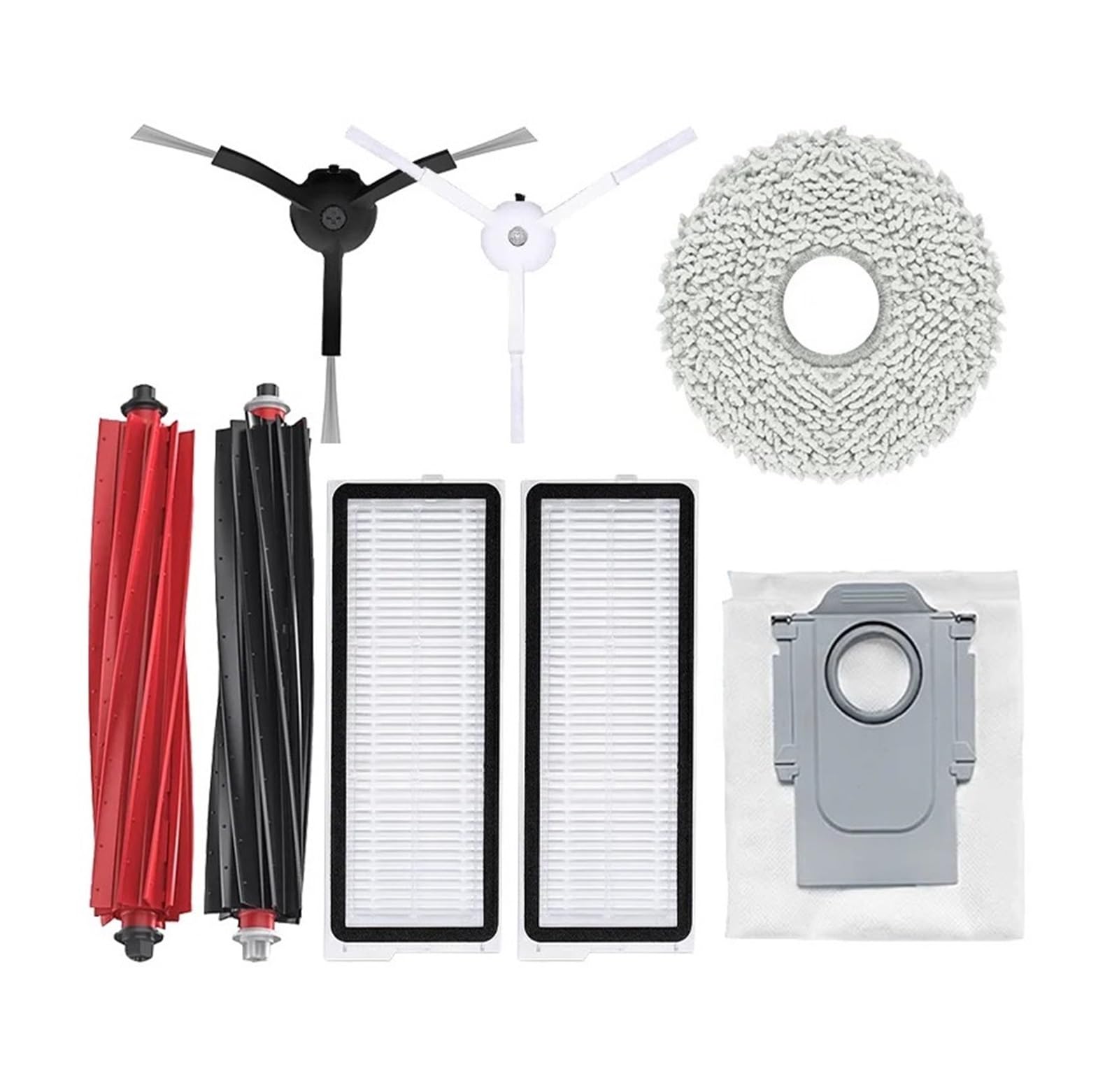 Geeignet for Roboter-Staubsaugerteile, Haupt-Seitenbürste, Bürstenabdeckung, Moppfilter, Ersatzzubehör(1)