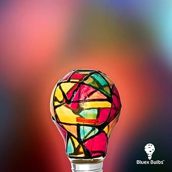 2 Pack LED Stained Glass Light Bulb A19 2W (25W Equivalent