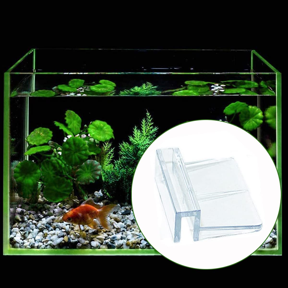 GHEART Clips de Protection en Verre pour Aquarium,Clips de Support d'aquarium,Supports en Acrylique,Pince Support de Réservoir de Poisson Accessoire pour d’Aquarium(Verre de 6 mm d'épaisseur),4 PC