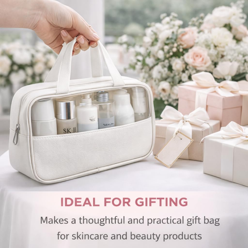 12 Pack Clear Makeup Bags with Zipper Bulk, Waterproof PVC Cosmetic Pouches for Toiletries, Travel & Business Trips, Reusable Organizer Bags for Wedding Favors, Men & Women