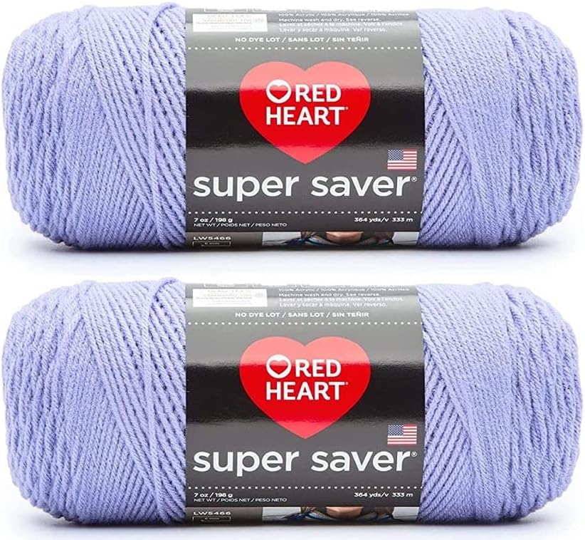 Red Heart Super Saver - Hilo de jazmín claro Red Heart Super Saver - Paquete de 2 unidades de 7 onzas / 6.98 oz - Acrílico - 4 medianos (peinado) -