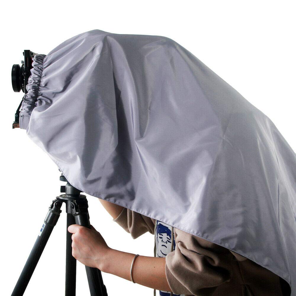 Velo de enfoque profesional de tela oscura de plata y negro para la protección de la luz en el cristal de visión (esmerilado) de dormitorio gran formato 4x5 (4x5 plateado)