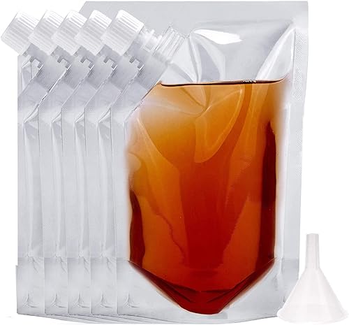 Frascos ocultables - Bolsa reutilizable para beber, paquete de 5 frascos de plástico de 32 onzas para licor, bolsa de crucero oculta, kits de