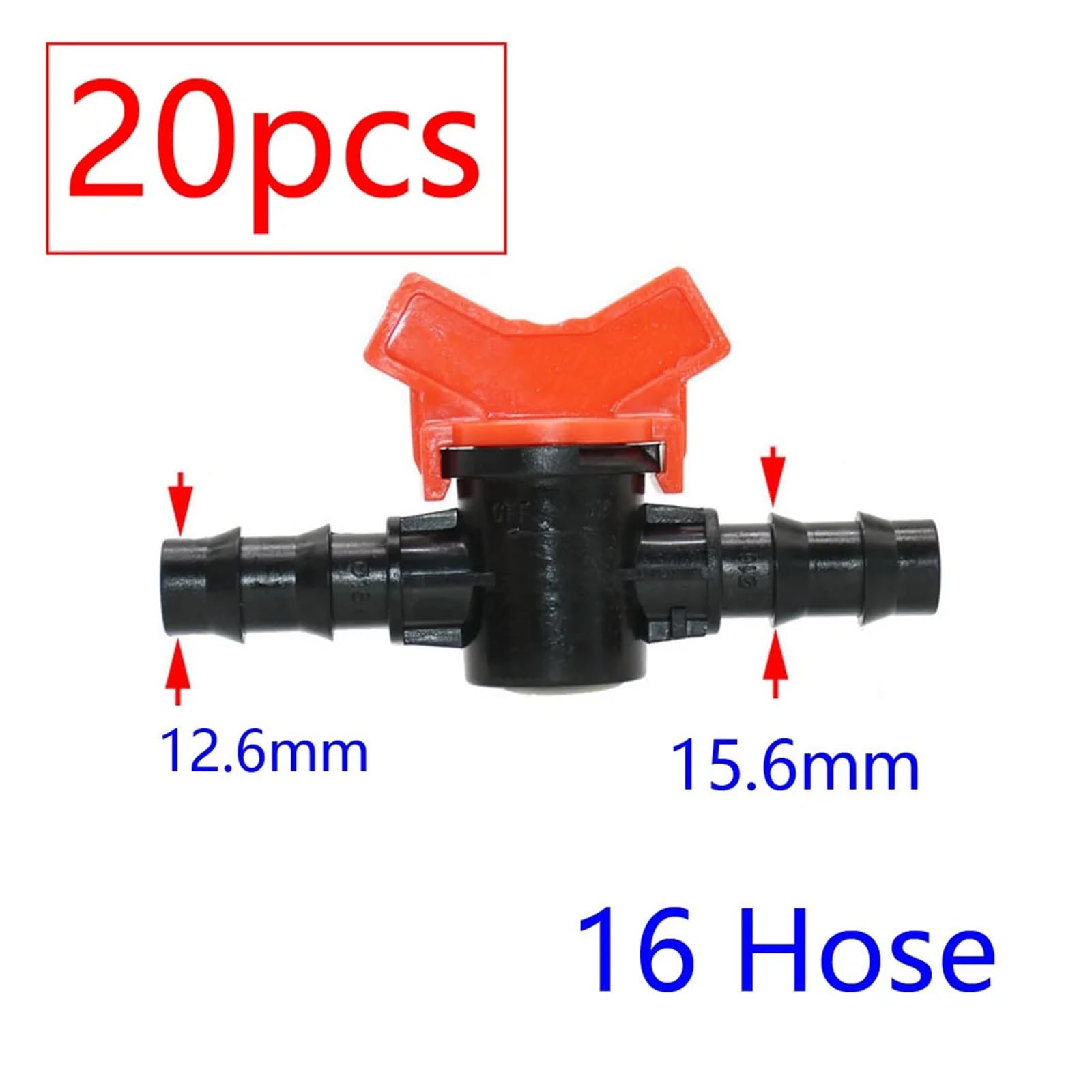 Accesorios para barcos 20 piezas de mini válvulas de riego por goteo de 4/7, 3/8/10/12/16/20/25 mm, grifo de jardín con rosca macho de 1/2" y 3/4" for manguera de agua Accesorios de riego(V)