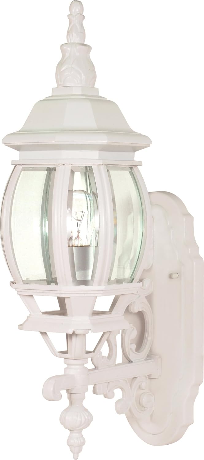 Nuvo Lighting 60/885 Traditional One Light Outdoor Wall Mount from Central Park collection in White finish