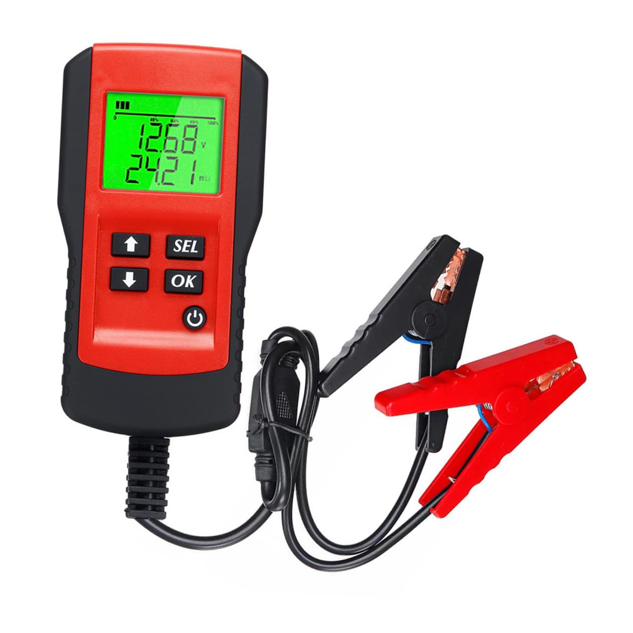 Hemobllo Tester per Batteria Auto 12v Schermo Lcd Retroilluminato e Analizzatore Digitale, Strumento per Batterie Veicoli, Controllo Tensione e Resistenza, Adatto a Automobili e Veicoli