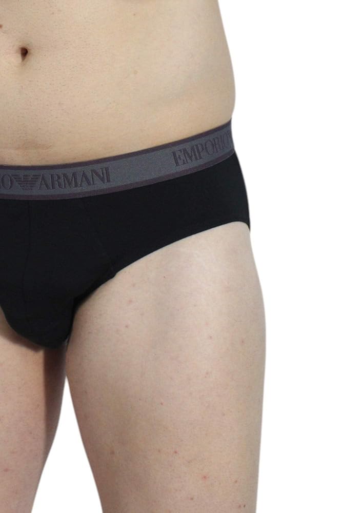 Emporio Armani Men's Core Logoband 3-Pack Brief, Black/Pr
