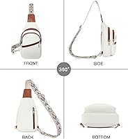 Vista 63 de Telena Bolso bandolera para mujer, bolso cruzado para mujer, cangurera de cuero vegano con correa ajustable
