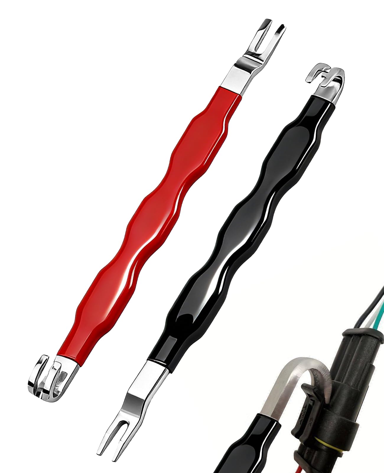 Bettinay 2 Pcs Automotive Electrical Connector Plug Pliers, Universal Electrical Disconnect Pliers, Car Terminal Removal Tool for Trucks, Cars