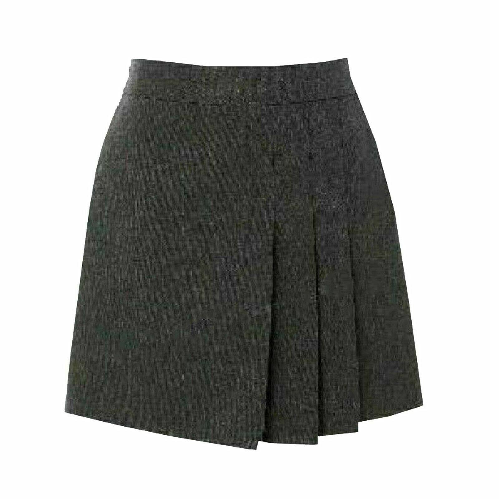 Girls School Uniform Elasticated Waist Skirt Kids All Around Pleated  Skater School Skirt Grey