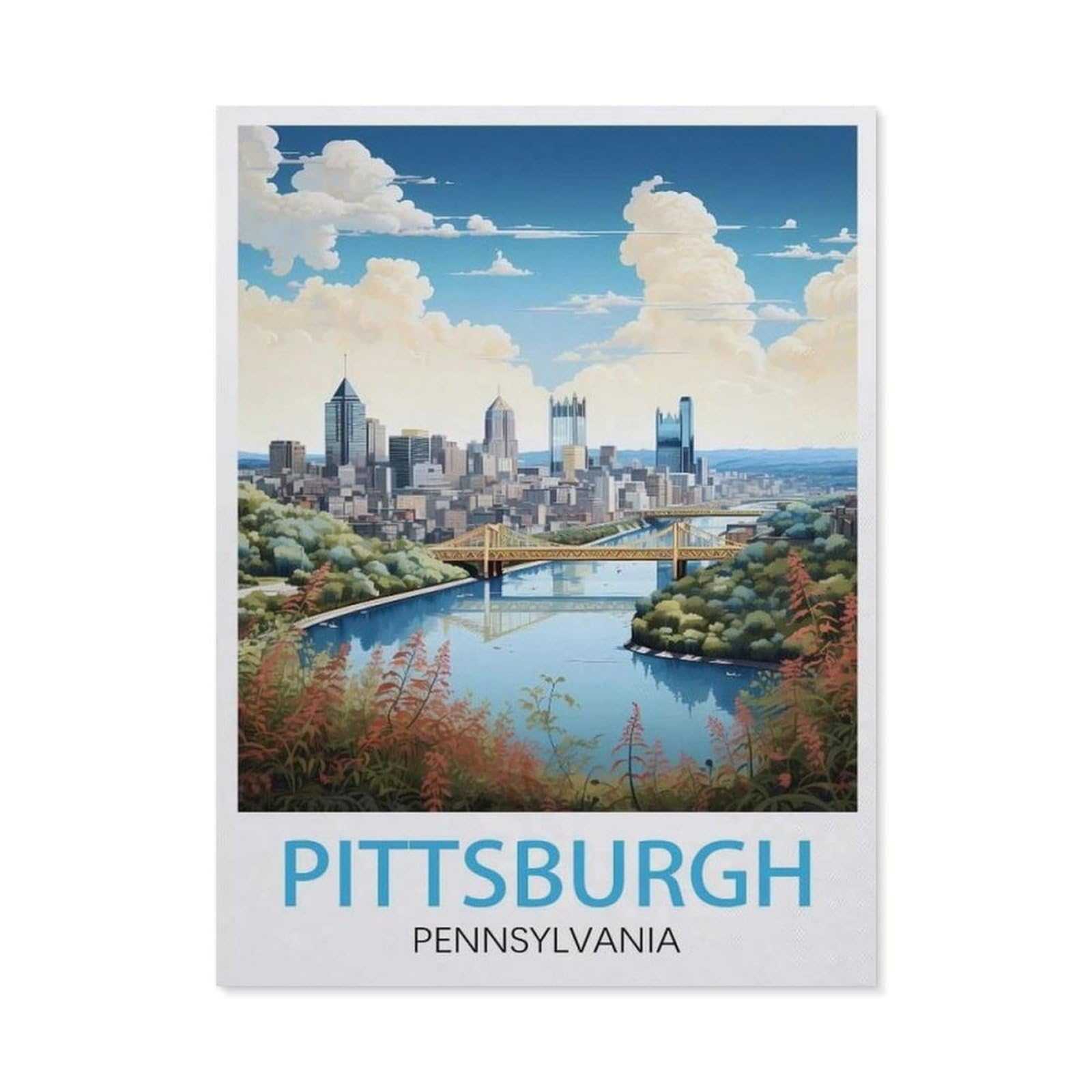 Metal Tin Sign，Pittsburgh Pennsylvania(15x30cm）