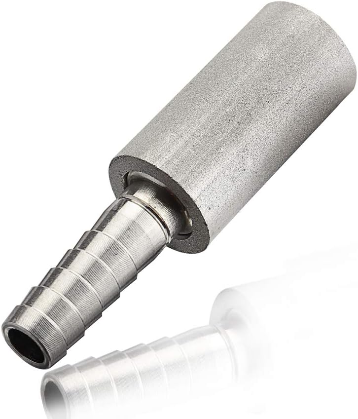 Stainless Steel Diffusion Stone, 0.5 Micron Aeration Stone, Carbonation Stone with 1/4" Barb for Brewing (0.5 Micron)