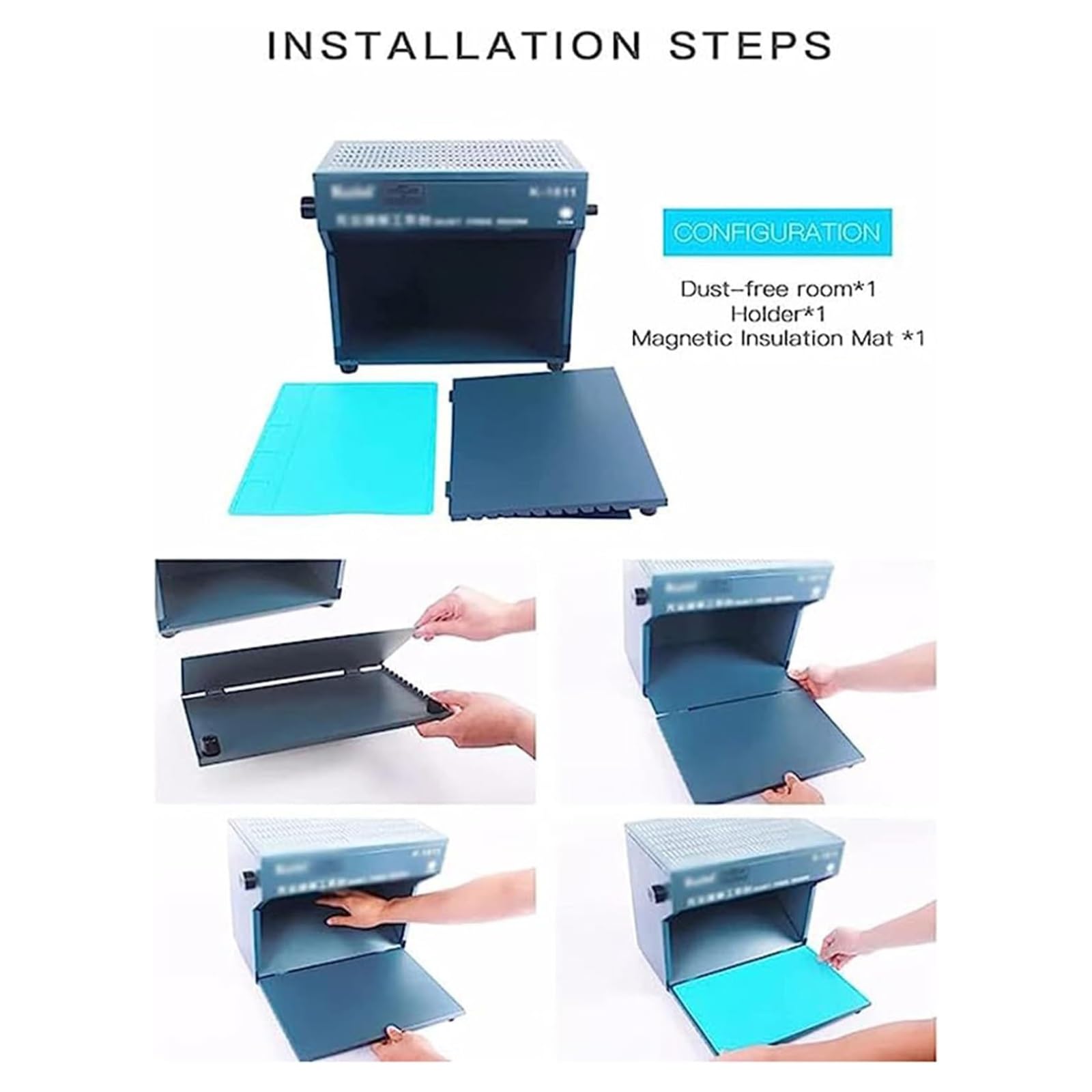 Mesa de Trabajo para habitación Libre de Polvo,Gabinete de Flujo laminar,Mini Capas de Filtro portátiles Mesa de estación de Trabajo de Banco Limpio con Flujo de Aire laminar,Ajuste de 2 Modos,Luces
