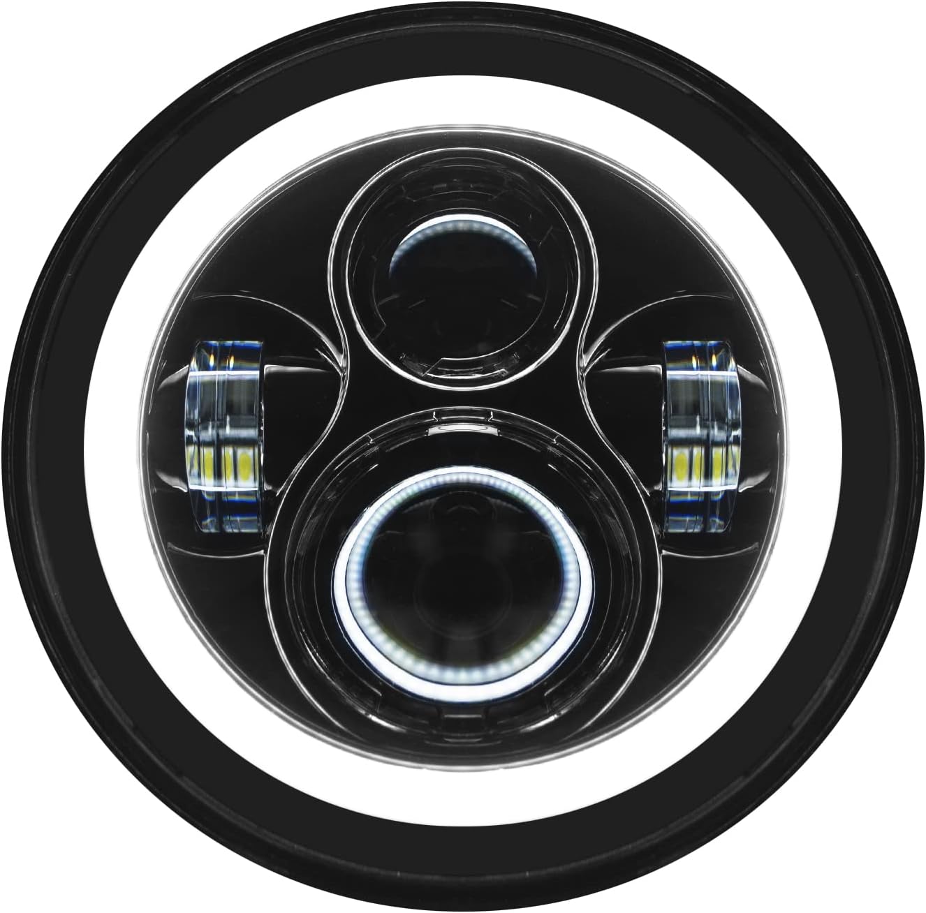 Hogworkz® 7 Inch LED Halomaker™ Headlight - Daymaker Replacement Compatible with Harley Davidson Street Glide Road King Electra Glide Ultra Softail - Black