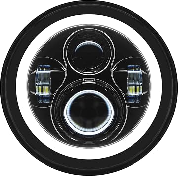Hogworkz 7 Inch LED HalomakerTM Headlight - Daymaker Replacement Compatible with Harley Davidson Street Glide Road King Electra Glide Ultra Softail - Black