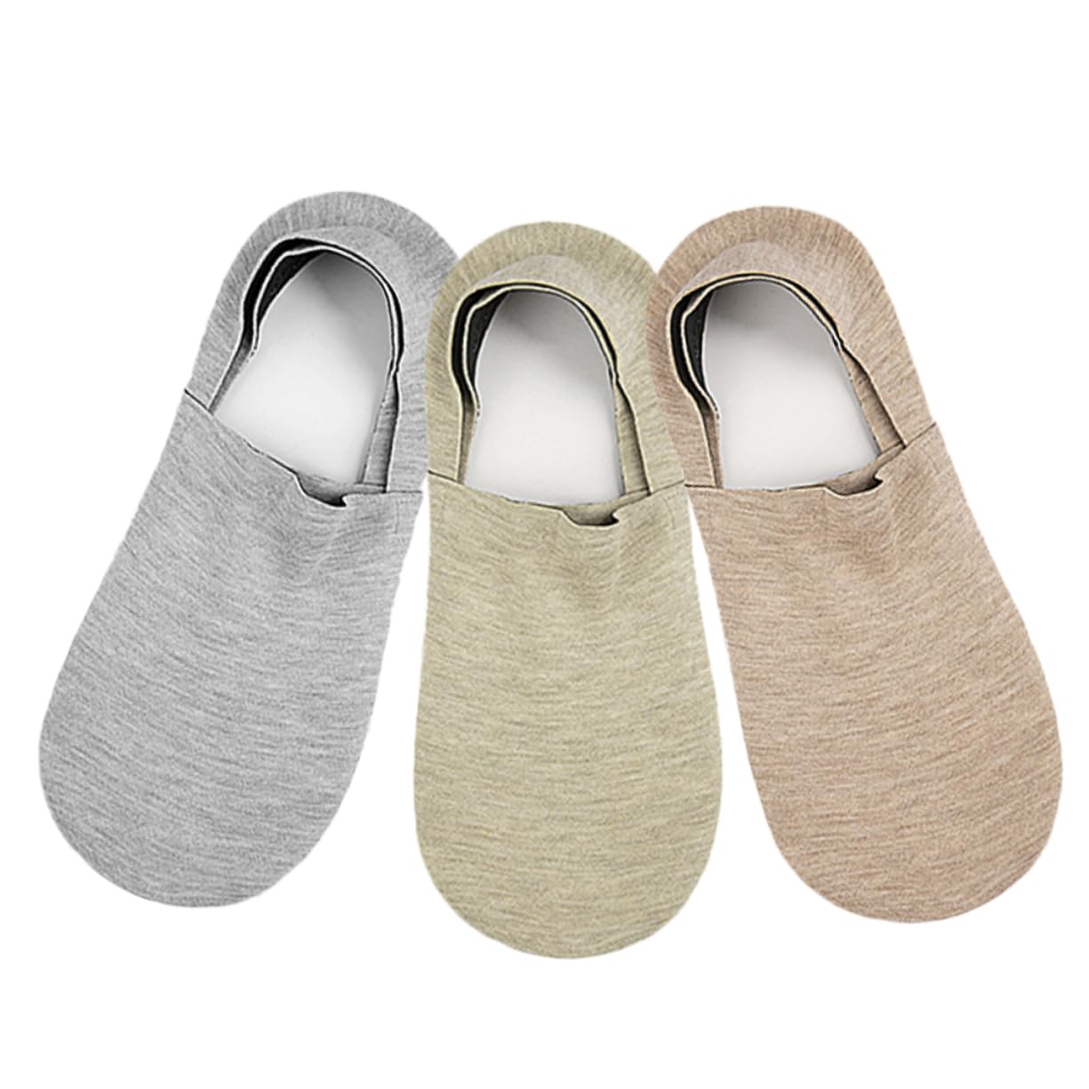 TOVINANNA 3 Pairs Low Cut Socks for Women Comfortable Casual Short Socks Non Slip Heel Soft and Breathable Stylish Colors Light Grey