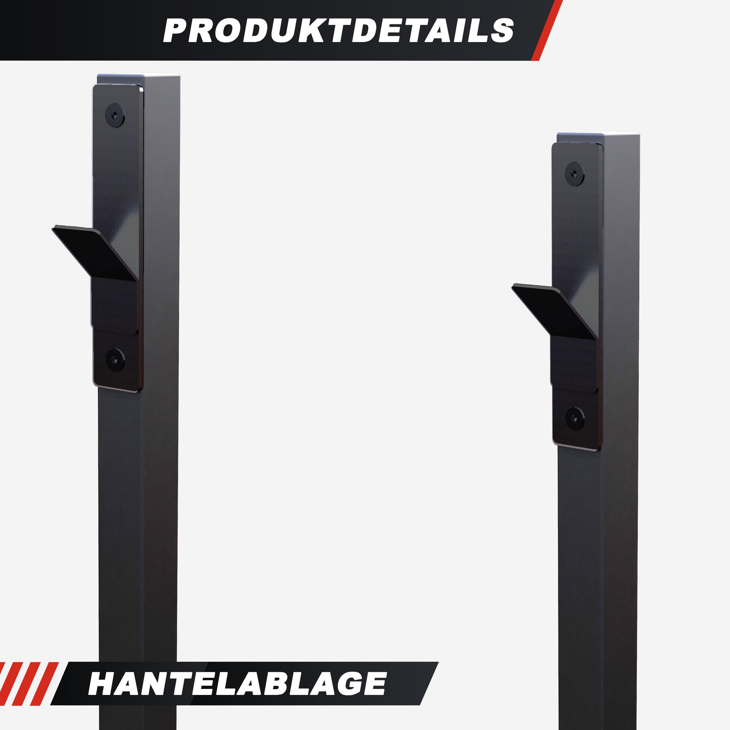 GORILLA SPORTS® Banc de Musculation - avec Support Barres, Charge Max. 250 kg (Banc) / 100 kg (Repose Barre), Noir/Blanc - Développé Couché, Support Haltères, Plat, Entraînement, Gym, Sport