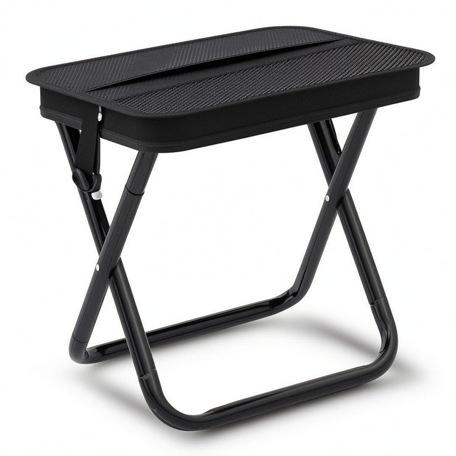 Compact Portable Folding Stool Foldable Camp Stool Lightweight Furniture Collapsible for Camping, Fishing, Travel, Black, Large with Crossbody-image-23