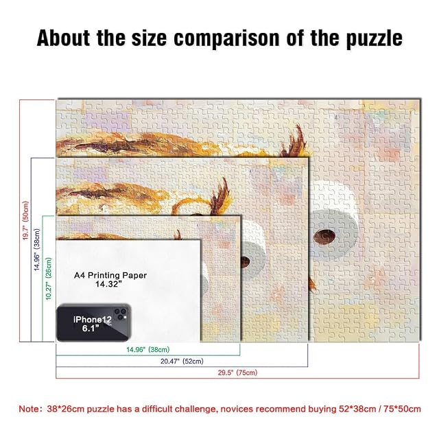 Foto 5 de 6 de Puzzles de 1000 Piezas para Adolescentes Búho con Papel higiénico Juguetes de Juego para Regalo Familiar…