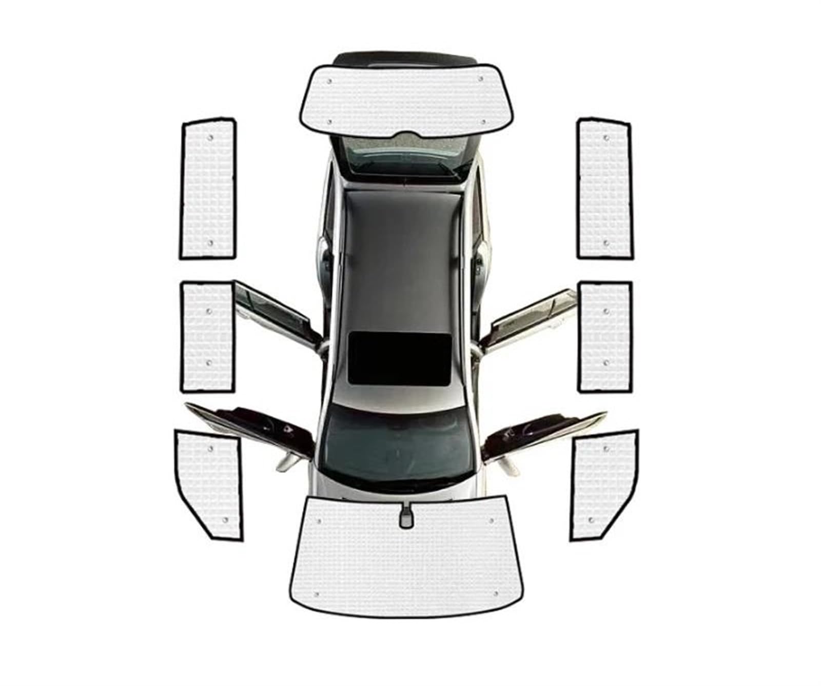 Cortinas Divisorias Coche Cubierta Parasoles Coche Versión Corta Protector Solar Ventana Almohadilla Parasol para VW para Transporter T5 SWB 2003-2011 2012 2013 2014 2015 Rayos UV Parasol(10PCS)