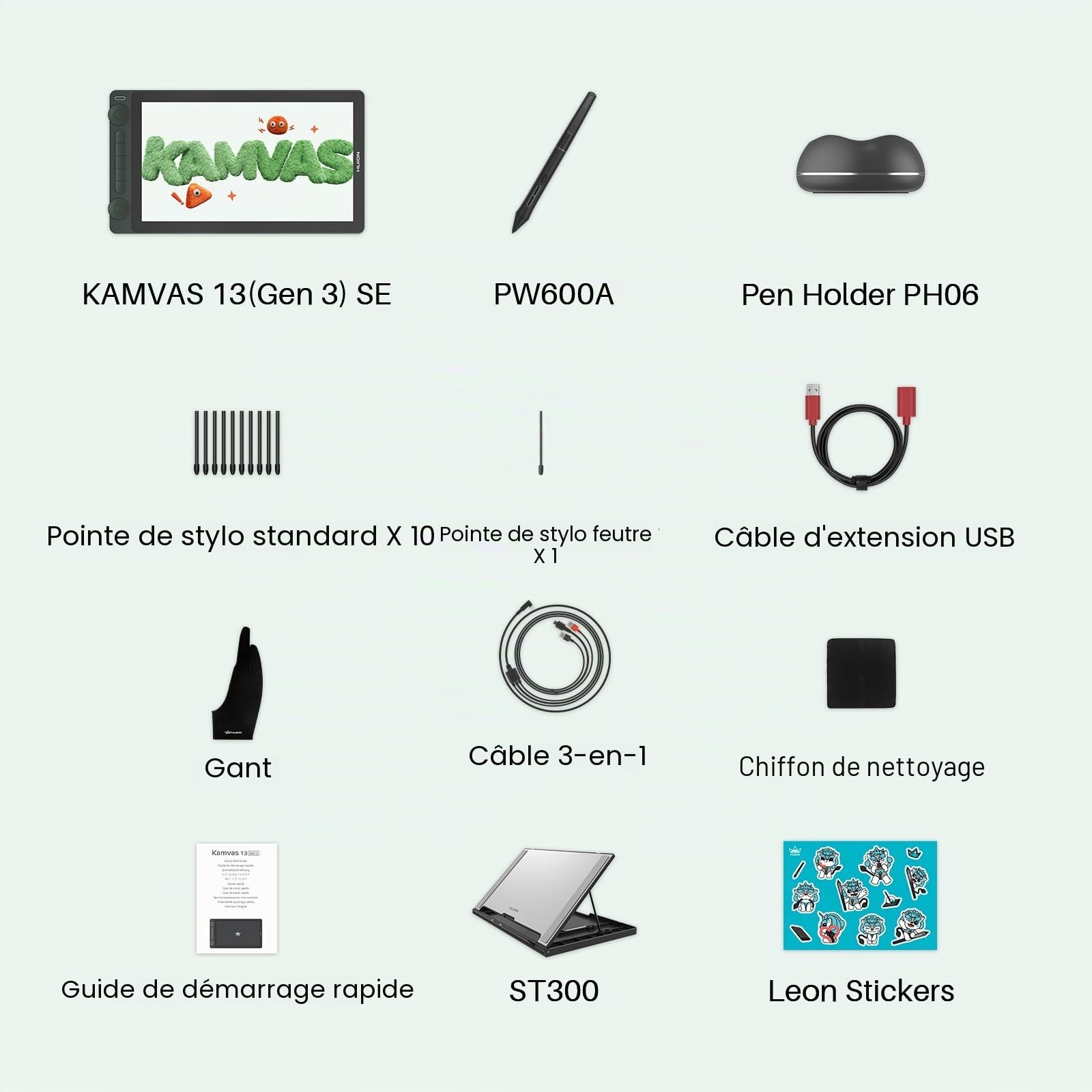 HUION Kamvas 13 Gen3 Tablette Graphique avec Écran, 13,3 Pouces | 13,3 Pouces,PenTech 4.0,Ecran Entièrement Laminé,Dessin,Compatible Mac Android,Tablette Graphique avec Écran