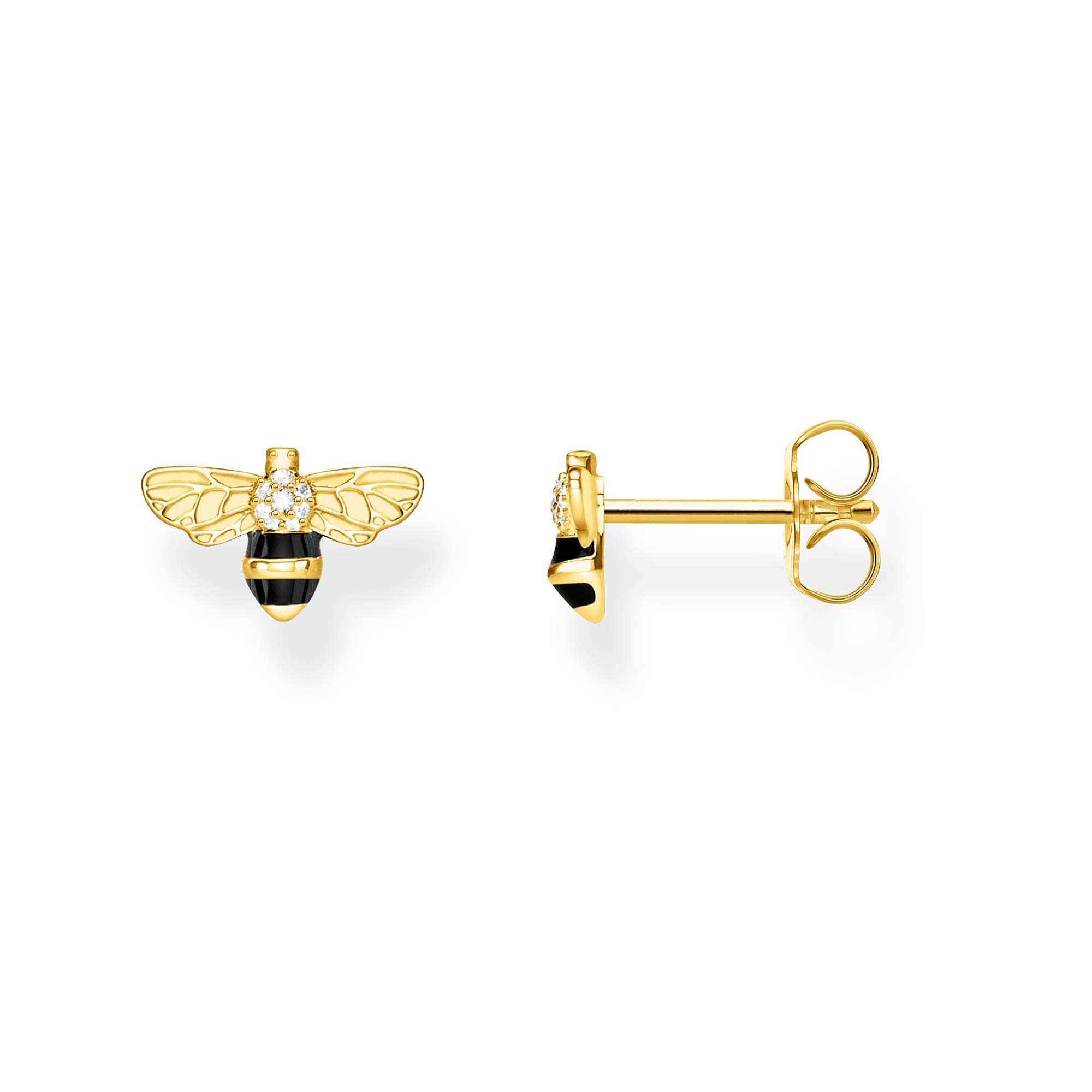 Thomas Sabo Orecchini Donna A Bottone Con Ape Coloro Giallo Oro In Argento 925 Placcato Oro H2052-565-7 - 4
