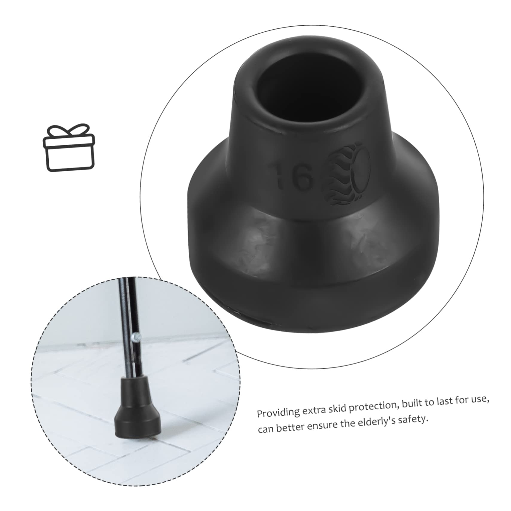 HOMOCONO Heavy Duty Crutch Tips 4pcs Cane Rubber Feet Non-Slip Cane Tips Replacement for Crutches Accessories Pads