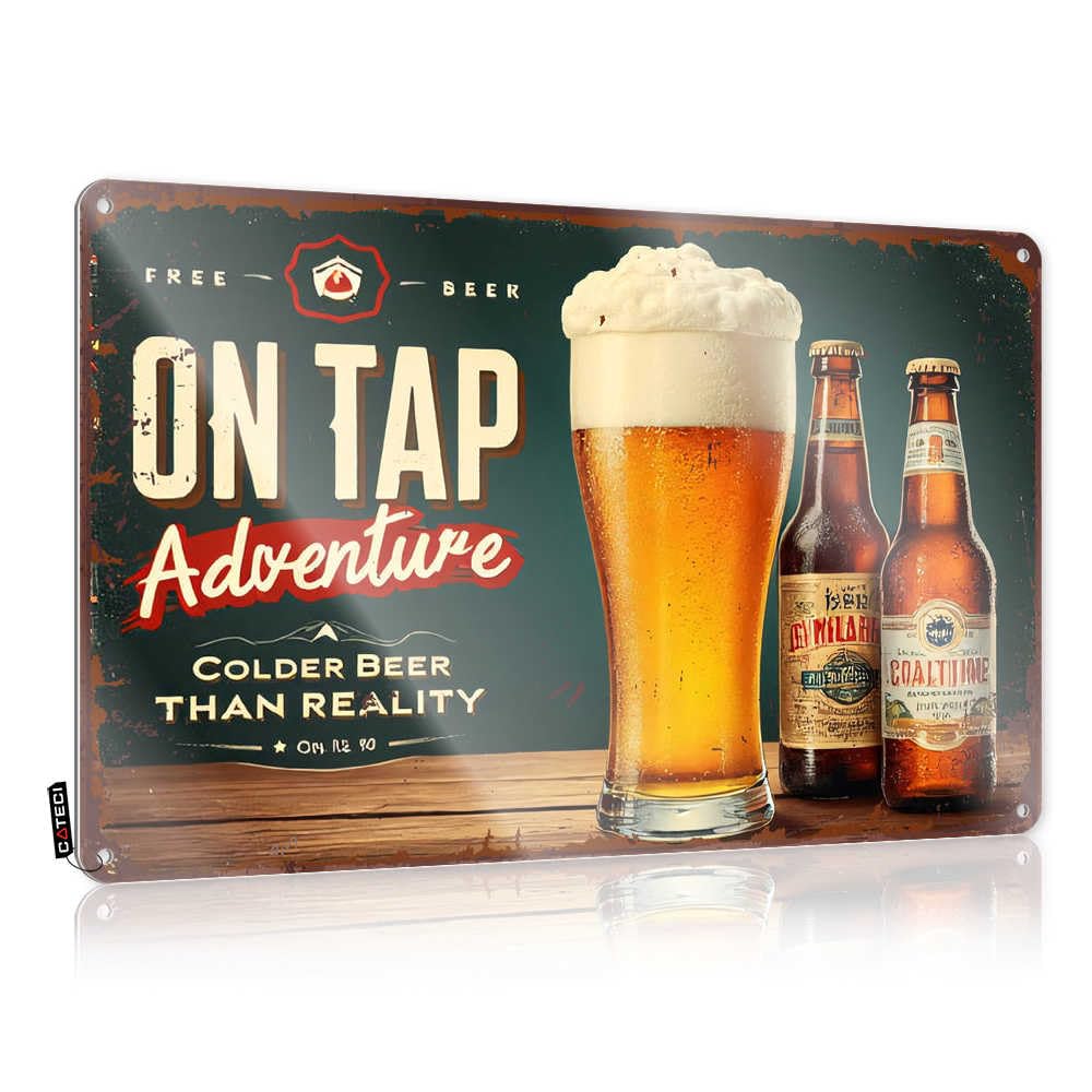 Fzfn Men's Colour Poster Lake Vintage Style | Free Beer On Tap: Adventure Colder Than Reality Gorgeous Sweet Home Decor(30X40cm)