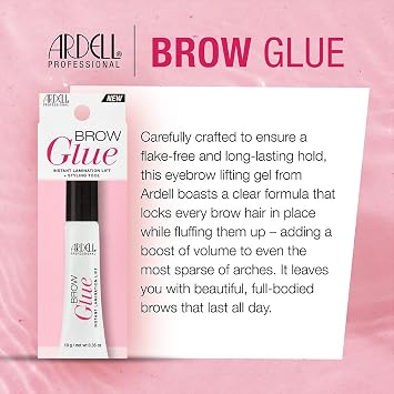 Ardell Brow Glue Clear Strong Hold Eyebrow Gel for Lamination Lift, Long Lasting Brow Gel Styling Tool for Shaping & Setting Brows, Eye Makeup, 0.35 oz