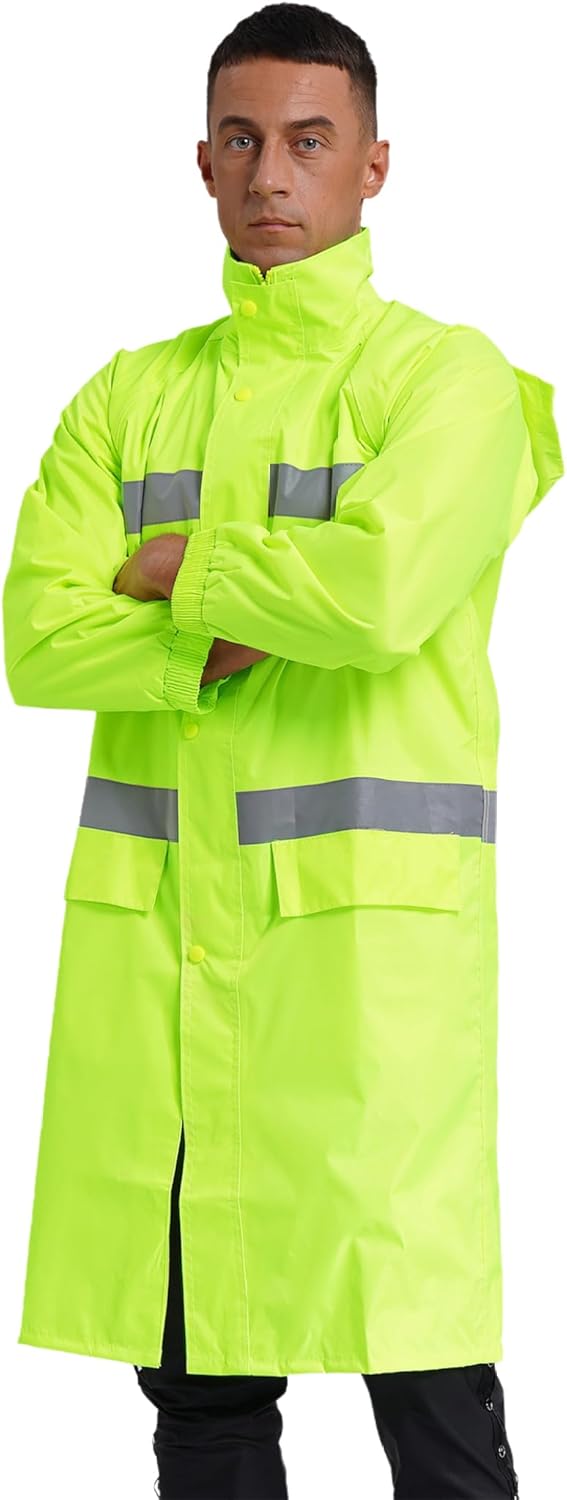 Long Hooded Raincoat Safety Waterproof Emergency Rain Jacket Poncho Rain Gear for Men Women