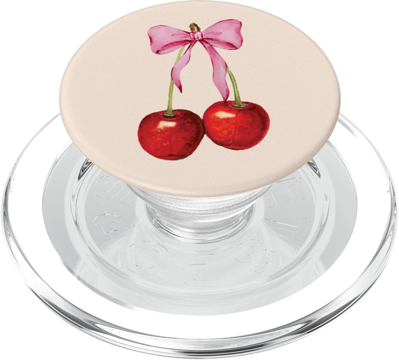 Cherry Pink Bow Coquette Soft Girl Aesthetic PopSockets PopWallet for MagSafe