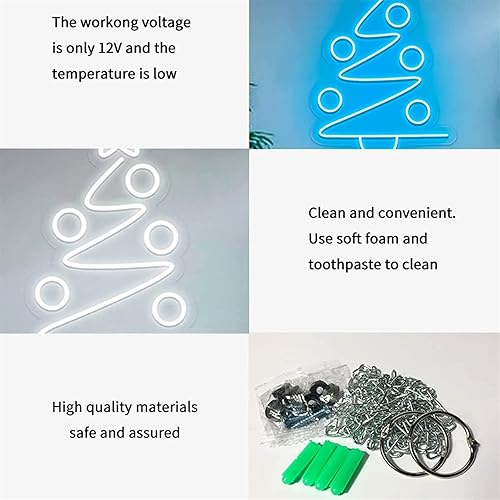 Miniatura 2 de Luminous signage Christmas Tree Neon Sign Led Modeling Light Luminous Letters Signboard Acrylic Panel Neon Decorative Light, 32x50cm (Color  Green)