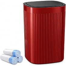 JiatuA Small Bathroom Trash Can with Lid Plastic Garbage Can 2.1 Gallon Red