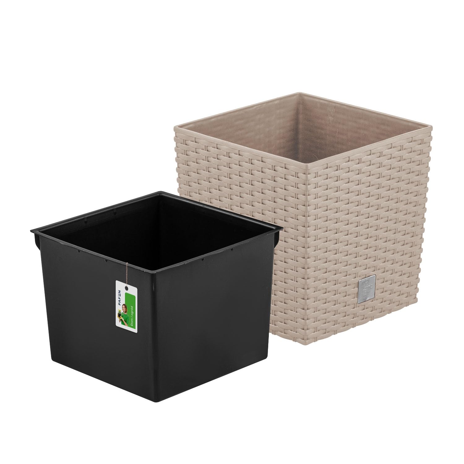 PAFEN - Fioriera per piante, effetto rattan, con inserto da 37 l