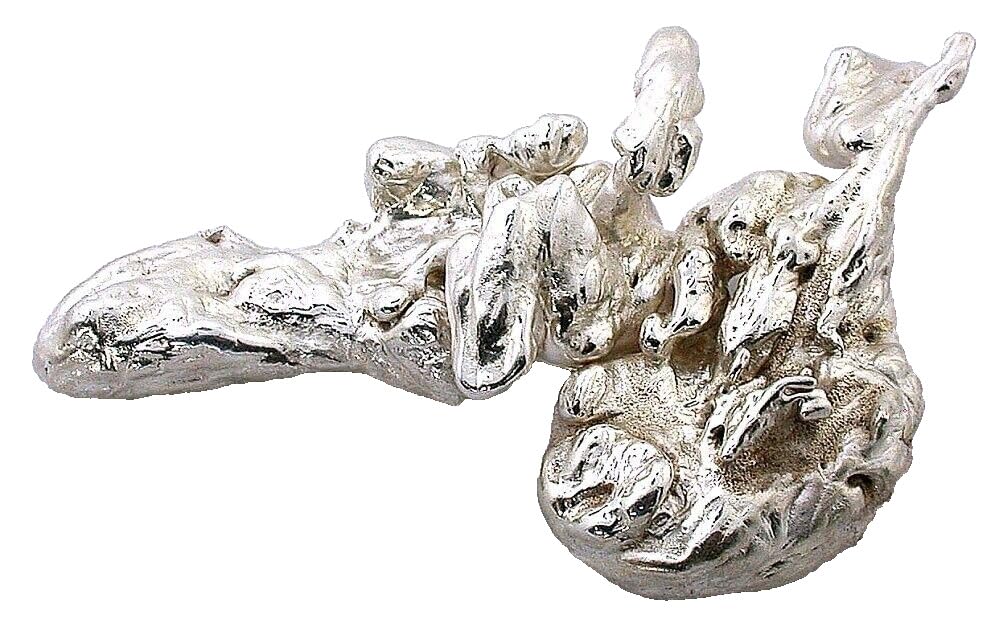 85.8 Gram 3.02 Oz 2 9/10 x 1 2/3 x 3/5 Inch Casted Silver Nugget EBS1373H/92424