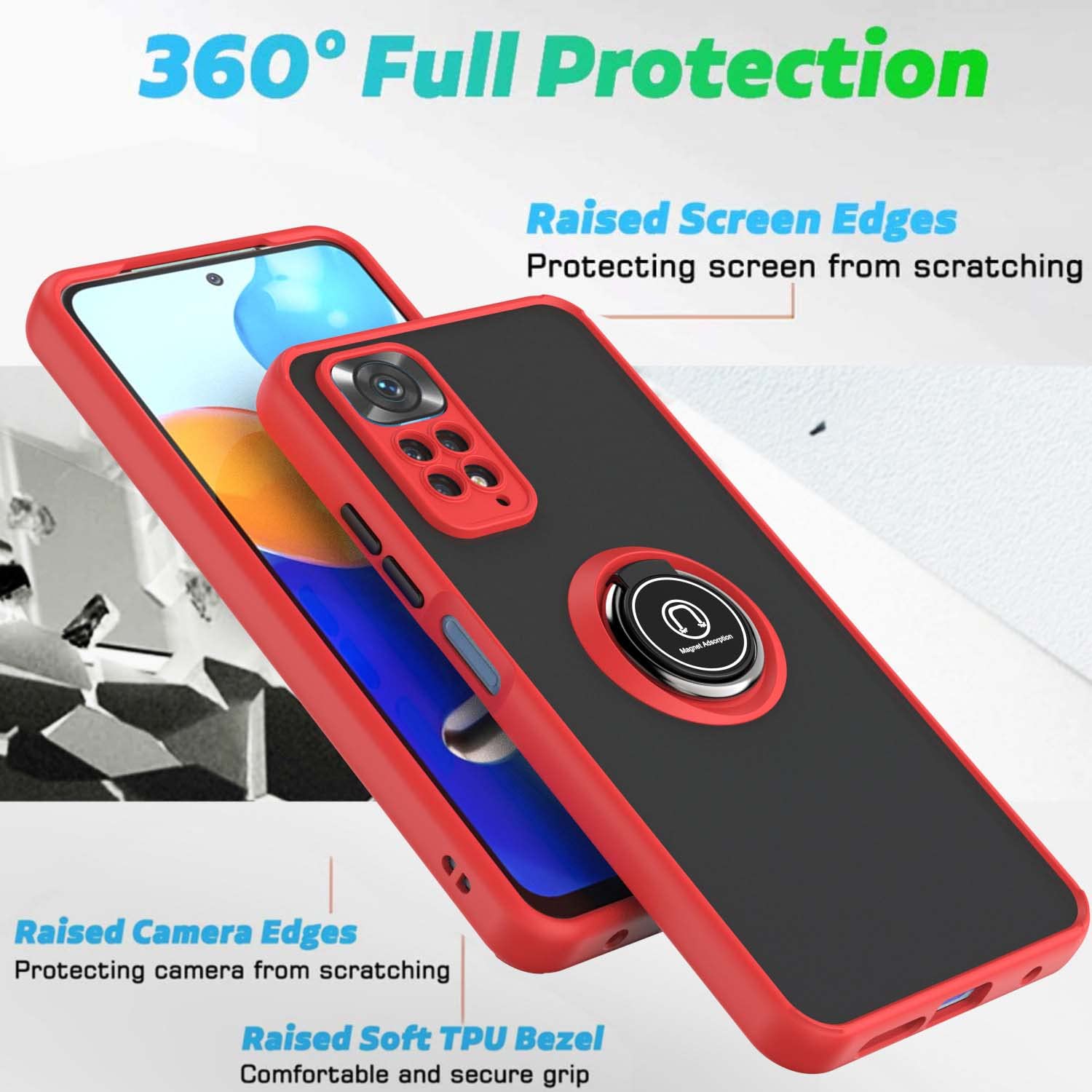 ILING Cover per Xiaomi Redmi Note 11/Redmi Note 11S 4G, [Protezione Anticaduta d