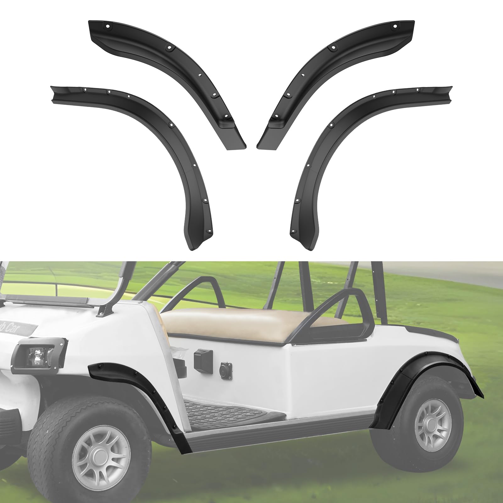 Photo 1 of HSUTVXPRO Front and Rear Fender Flares for Club Car DS 1993+, Combined Mud Flaps Guards for Clubcar DS, Golf Cart Accessories, Standard and Unmodified Golf Carts Body Only