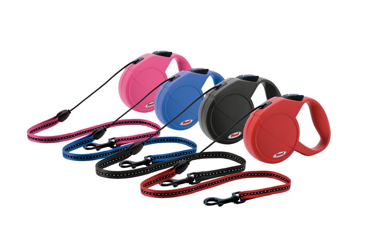 Laisse à enrouleur Flexi Classic Basic Taille M noir Longueur 5 m chiens 12/20 kg
