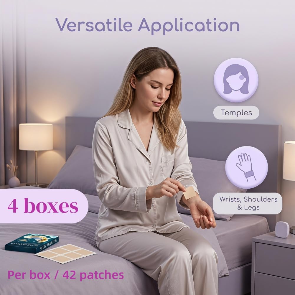 Parches Para Dormir Naturales,4pcs Parches para Dormir,Parches Naturales para Dormir Profundamente,Parches Para Dormir Profundo,Parches para Dormir para Adultos,Parches de Apoyo para El Sueño
