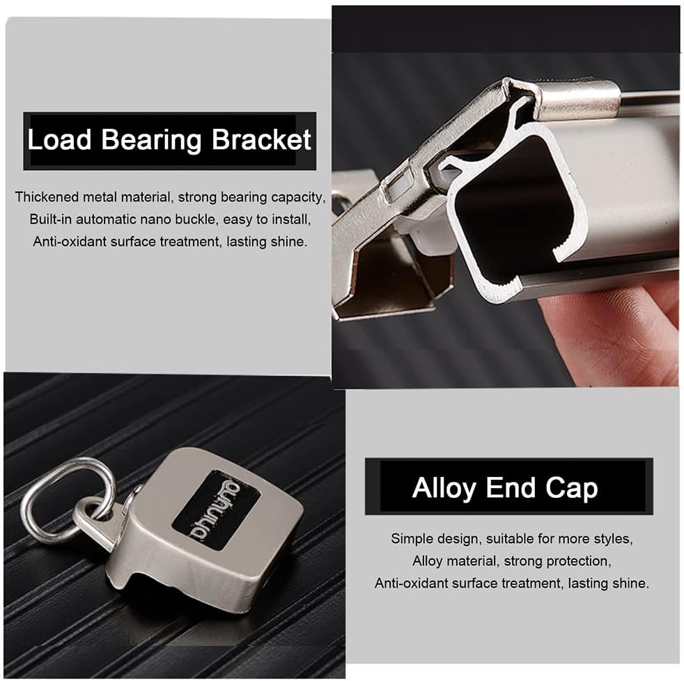 アルミカーテントラック、高耐久シングルカーテンロッド、カーテンレールセット、屋内、屋外部屋の仕切り、天井/壁取り付け用(色:シャンパ