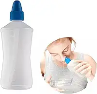 Frasco Lavador Higienizador Para lavagem Nasal 250ml Para Crianças, Bebês e Adultos (Azul, 1)