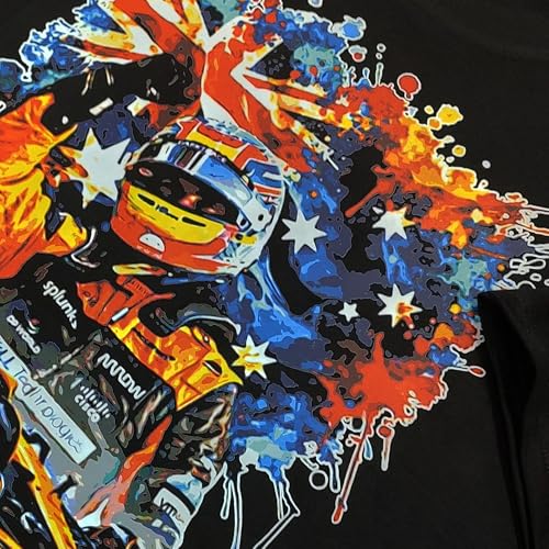 Image of Men's Cotton Oversized T-Shirt - Relaxed Fit Half Sleeve F1 Graphic Print Tee for Streetwear & Casual Outings - Black