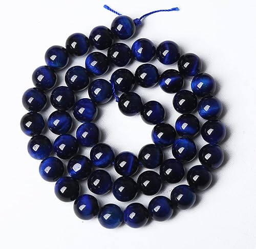 Miniatura 2 de 45 cuentas de piedra preciosa natural AAA de ojo de tigre azul de 0.315 pulgadas (0.315 in)